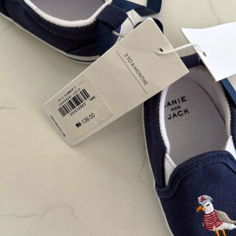 Janie & Jack Baby Seagull Sneaker in Connor Navy Size 3/6 Months